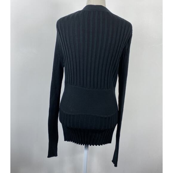 Cabi Size Medium Ribbed Silk Blend Sweater Black 337 - Picture 2 of 3